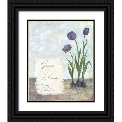 Grow Bloom Thrive Black Ornate Wood Framed Art Print with Double Matting by Soulspeak And Sawdust