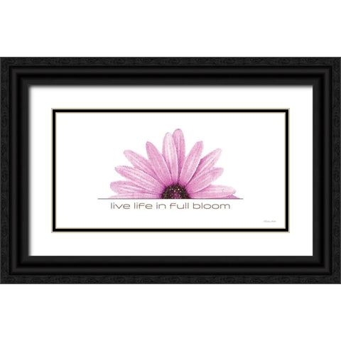 Live Life in Full Bloom Black Ornate Wood Framed Art Print with Double Matting by Ball, Susan