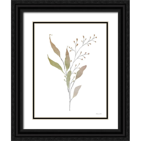 Watercolor Branch 3 Black Ornate Wood Framed Art Print with Double Matting by Ball, Susan