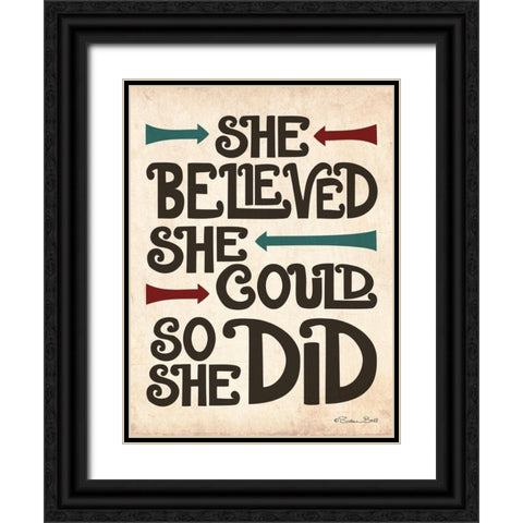 She Believed Black Ornate Wood Framed Art Print with Double Matting by Ball, Susan