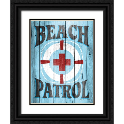 Beach Patrol Black Ornate Wood Framed Art Print with Double Matting by Ball, Susan