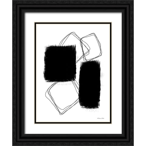 Swatches Outline Black Ornate Wood Framed Art Print with Double Matting by Ball, Susan