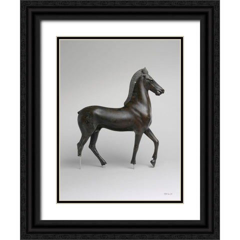 Roman Horse Statue 1 Black Ornate Wood Framed Art Print with Double Matting by Stellar Design Studio