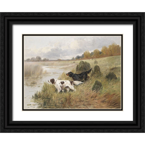 The Hunt Black Ornate Wood Framed Art Print with Double Matting by Stellar Design Studio