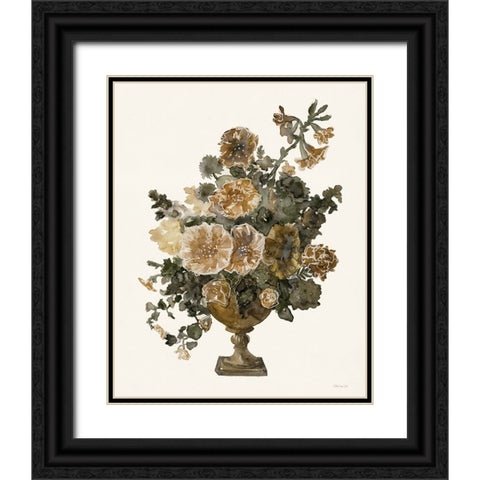 Bouquet in Urn 1 Black Ornate Wood Framed Art Print with Double Matting by Stellar Design Studio