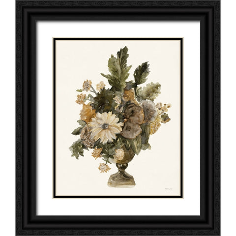 Bouquet in Urn 2 Black Ornate Wood Framed Art Print with Double Matting by Stellar Design Studio