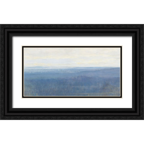 Misty Overlook Black Ornate Wood Framed Art Print with Double Matting by Stellar Design Studio