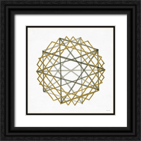 Convergent 2 Black Ornate Wood Framed Art Print with Double Matting by Stellar Design Studio