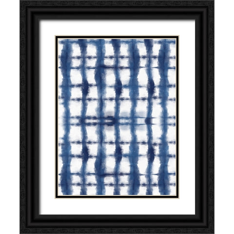 Shibori III Black Ornate Wood Framed Art Print with Double Matting by Seven Trees Design