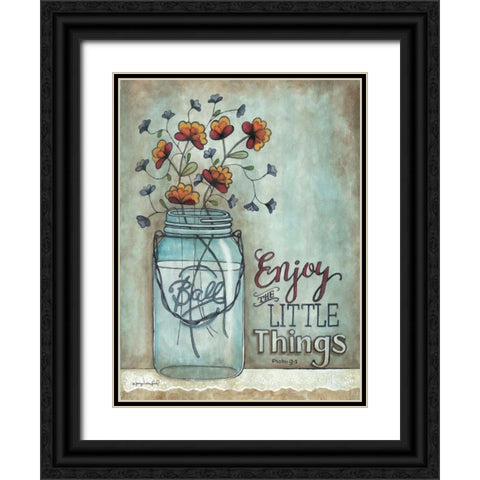 Enjoy the Little Things Black Ornate Wood Framed Art Print with Double Matting by Crawford, Tonya