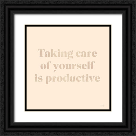 Taking Care of Yourself Black Ornate Wood Framed Art Print with Double Matting by Yass Naffas Designs