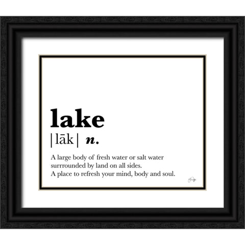Lake Definition Black Ornate Wood Framed Art Print with Double Matting by Yass Naffas Designs