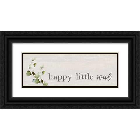 Happy Little Soul Black Ornate Wood Framed Art Print with Double Matting by Yass Naffas Designs