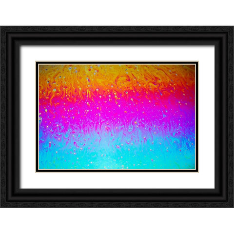 Abstract pattern of refracted light in soap bubble Black Ornate Wood Framed Art Print with Double Matting by Jones, Adam