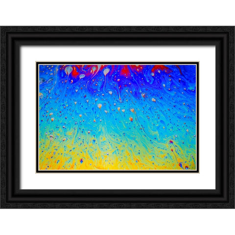 Abstract pattern of refracted light in soap bubble Black Ornate Wood Framed Art Print with Double Matting by Jones, Adam