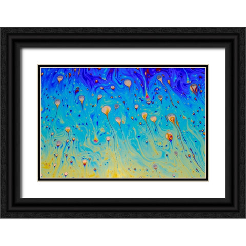 Abstract pattern of refracted light in soap bubble Black Ornate Wood Framed Art Print with Double Matting by Jones, Adam
