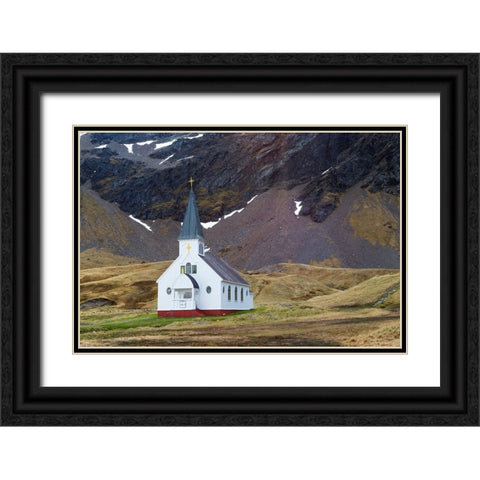 Southern Ocean-South Georgia-King Edward Cove-Grytviken-Grytviken whaling station-Church Black Ornate Wood Framed Art Print with Double Matting by Goff, Ellen B.