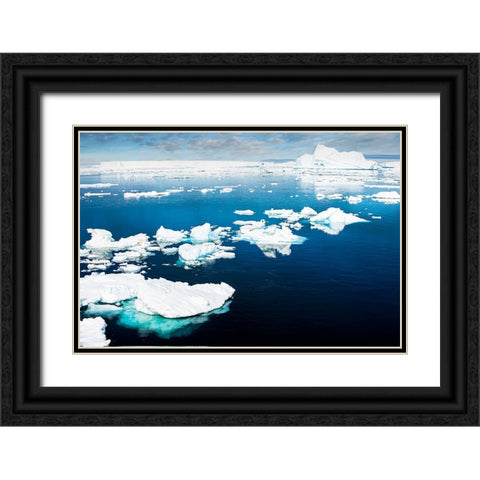 Antarctica-Lemaire Channel-floating ice Black Ornate Wood Framed Art Print with Double Matting by Theodore, George and Marilu