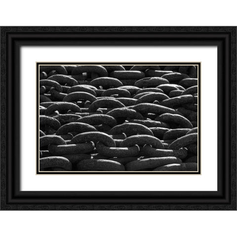 Rusty heavy chains-Grytviken-abandoned whaling station-South Georgia-Antarctica Black Ornate Wood Framed Art Print with Double Matting by Su, Keren