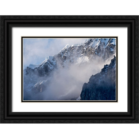Landscape of island shrouded in mist-Antarctica Black Ornate Wood Framed Art Print with Double Matting by Su, Keren