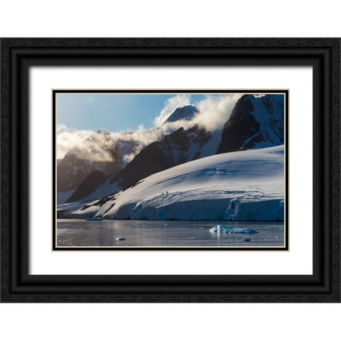 Landscape of snow covered island in South Atlantic Ocean-Antarctica Black Ornate Wood Framed Art Print with Double Matting by Su, Keren