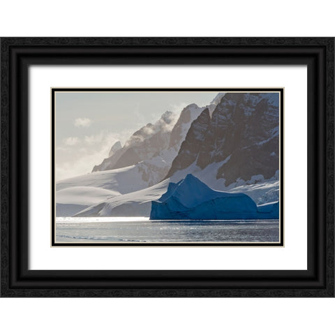 Landscape of snow covered island with iceberg in South Atlantic Ocean-Antarctica Black Ornate Wood Framed Art Print with Double Matting by Su, Keren