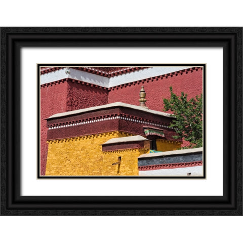 Palcho Monastery-Gyantse-Gyantse County-Tibet-China Black Ornate Wood Framed Art Print with Double Matting by Su, Keren