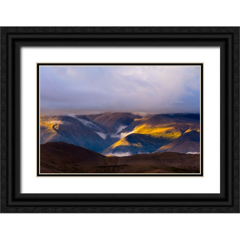 Landscape of the Himalayas at dawn-Mt-Everest National Reserve-Shigatse Prefecture-Tibet-China Black Ornate Wood Framed Art Print with Double Matting by Su, Keren