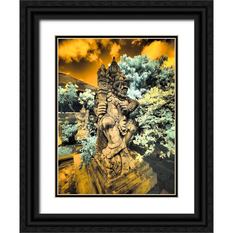 Indonesia-Bali-Ubud-Pura Tirta Empul Temple-bath in Tampaksiring sacred spring Black Ornate Wood Framed Art Print with Double Matting by Eggers, Terry