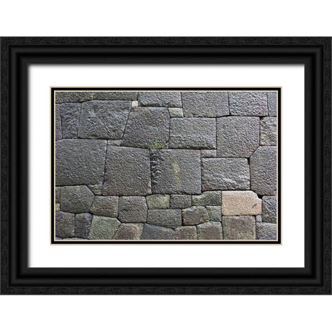 Stone wall of the Royal Palace-Tokyo-Japan Black Ornate Wood Framed Art Print with Double Matting by Su, Keren