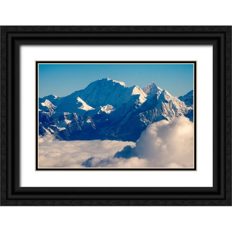 Mount Everest-8848m-in the Himalayas above the clouds-Nepal Black Ornate Wood Framed Art Print with Double Matting by Su, Keren