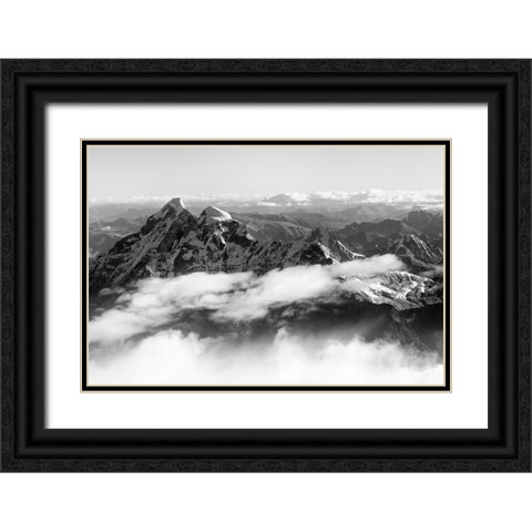 Gauri Shankar-7134m-in the Himalayas above the clouds-Nepal Black Ornate Wood Framed Art Print with Double Matting by Su, Keren