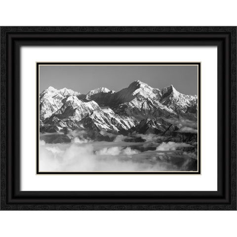 Mount Everest-8848m-in the Himalayas above the clouds-Nepal Black Ornate Wood Framed Art Print with Double Matting by Su, Keren