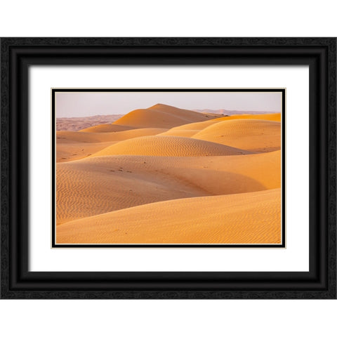 Middle East-Arabian Peninsula-Ash Sharqiyah North-Bidiyah-Sand dunes in the desert of Oman Black Ornate Wood Framed Art Print with Double Matting by Wilson, Emily M.