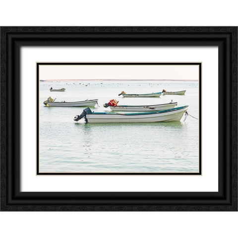 Middle East-Arabian Peninsula-Al Wusta-Mahout-Fishing boats on the Arabian Sea in Oman Black Ornate Wood Framed Art Print with Double Matting by Wilson, Emily M.
