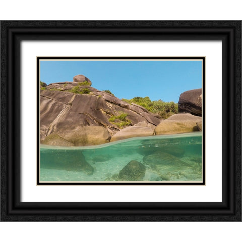 The clear water and rocks of Ko Miang island Black Ornate Wood Framed Art Print with Double Matting by Pitamitz, Sergio