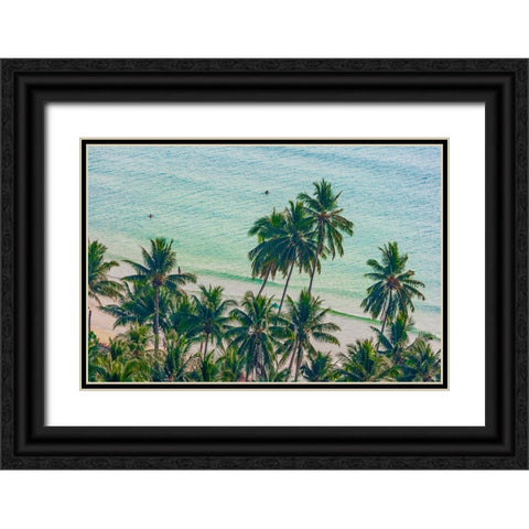 Asia-Thailand-Palm trees on Koh Chang-South of Bangkok-in Gulf of Thailand Black Ornate Wood Framed Art Print with Double Matting by Haseltine, Tom