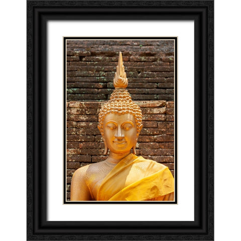 Chiang Mai- Thailand. Wat Lok Moli. Buddha statue. Black Ornate Wood Framed Art Print with Double Matting by Haseltine, Tom