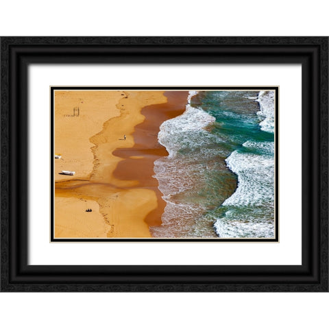 Beach aerial in Alanya-Turkey Black Ornate Wood Framed Art Print with Double Matting by Kabas, Ali