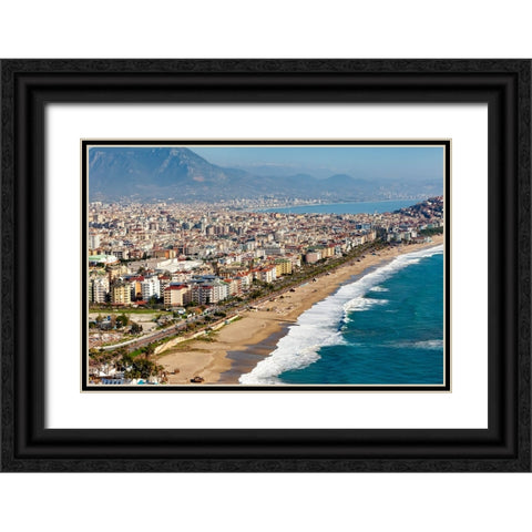 Alanya-Turkey Black Ornate Wood Framed Art Print with Double Matting by Kabas, Ali