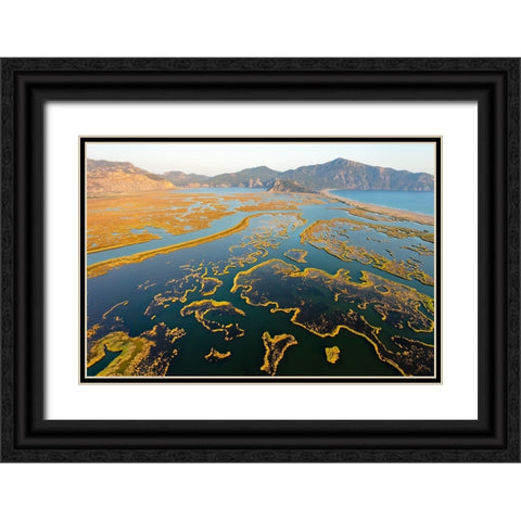 Dalyan-Koycegiz-Mugla-Turkey Black Ornate Wood Framed Art Print with Double Matting by Kabas, Ali
