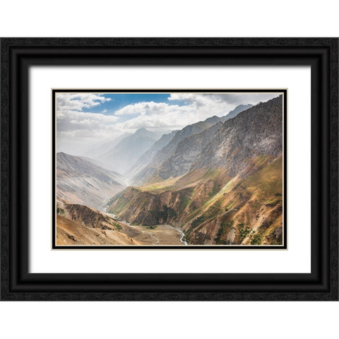 Pandzhkhok-Sughd-Tajikistan Canyon in the mountains of Tajikistan Black Ornate Wood Framed Art Print with Double Matting by Wilson, Emily M.