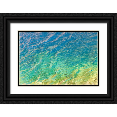 Haft Kul-Sughd Province-Tajikistan Abstract patterns in water of Nezhegon-Haft Kul-the Seven Lakes Black Ornate Wood Framed Art Print with Double Matting by Wilson, Emily M.