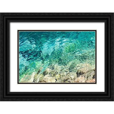 Haft Kul-Sughd Province-Tajikistan Abstract patterns in water of Nezhegon-Haft Kul-the Seven Lakes Black Ornate Wood Framed Art Print with Double Matting by Wilson, Emily M.
