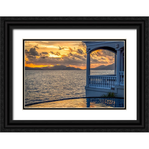 West Indies-US Virgin Islands-St Thomas Black Ornate Wood Framed Art Print with Double Matting by Looney, Hollice