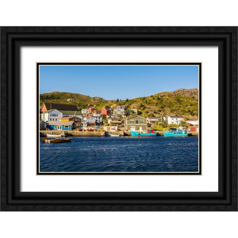 Fishing village of Petty Harbor-Newfoundland-Canada Black Ornate Wood Framed Art Print with Double Matting by DeFreitas, Michael