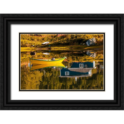 Small village of Renews-Avalon Peninsula-Newfoundland-Canada Black Ornate Wood Framed Art Print with Double Matting by DeFreitas, Michael