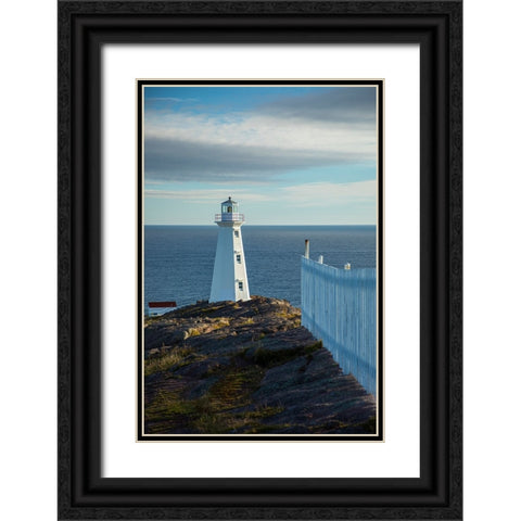 Canada-Newfoundland-Cape Spear Lighthouse Black Ornate Wood Framed Art Print with Double Matting by Wall, Patrick J.