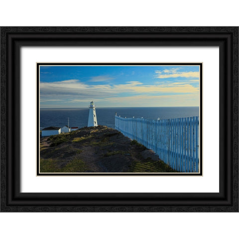 Canada-Newfoundland-Cape Spear Lighthouse Black Ornate Wood Framed Art Print with Double Matting by Wall, Patrick J.