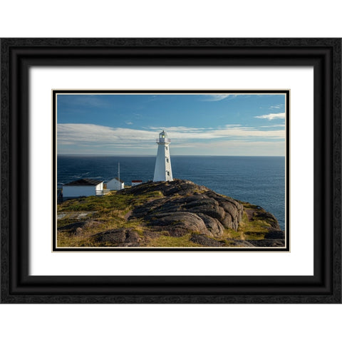Canada-Newfoundland-Cape Spear Lighthouse Black Ornate Wood Framed Art Print with Double Matting by Wall, Patrick J.